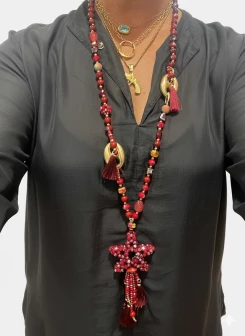 Collier Étoile Bordeaux