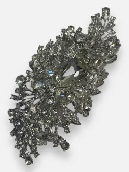 Broche Feuille De Strass