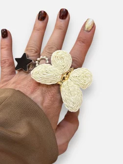 Bague Papillon Rafia