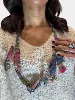 Sautoir Carreaux Perlé