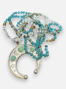 Sautoir Lune Turquoise