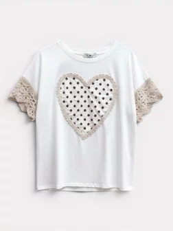 T-Shirt Coeur Pois