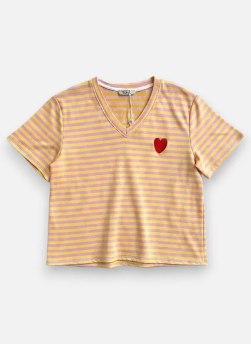 T-Shirt Rayure Coeur