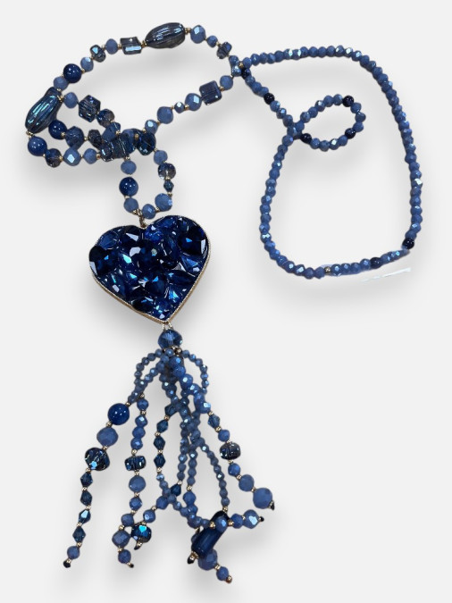 Sautoir Coeur Bleu