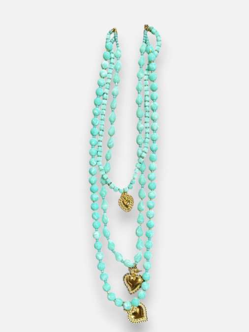 Collier Trois Rangs Coeur