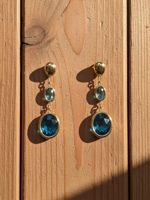 Boucle Perle Bleu