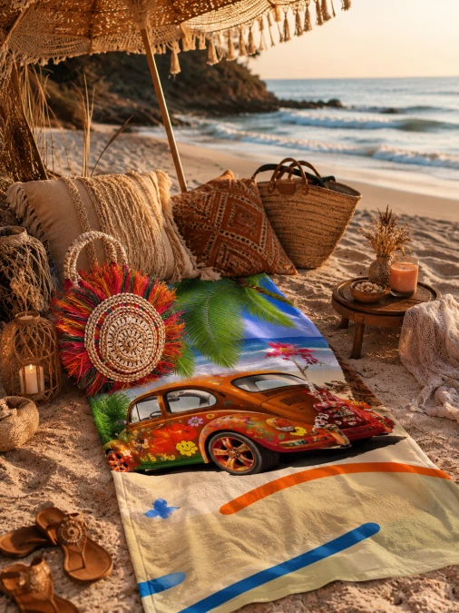 Serviette Plage Coccinelle