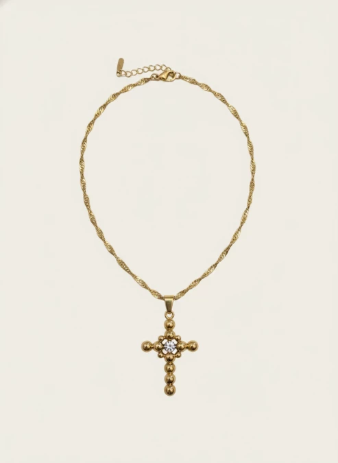 Collier Croix Doré