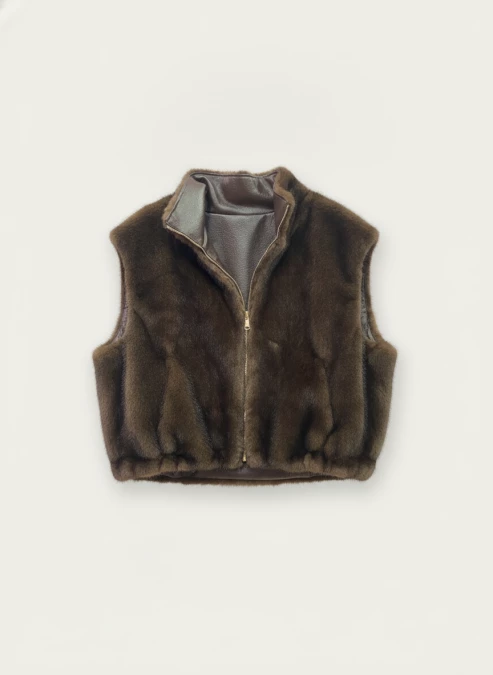 Gilet réversible peluche
